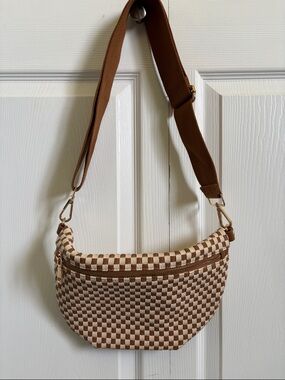 Woven Check Crossbody Bag